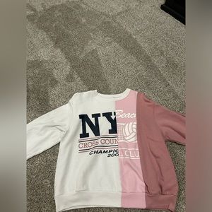 Hollister pink and white sweatshirt